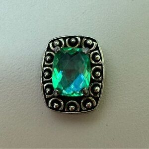 Lori Bonn Blue/Green Iridescent Silver Charm